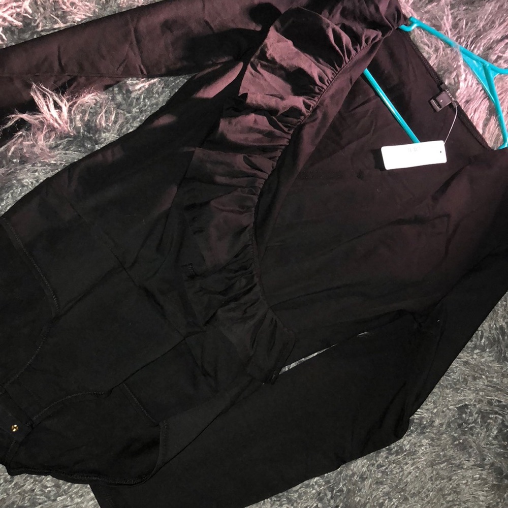 Ruffle-front Wrap Bodysuit